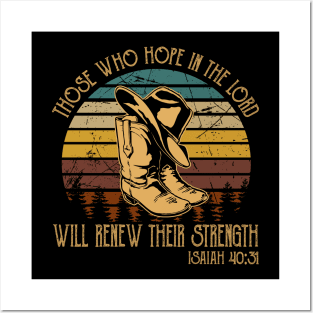 Those Who Hope In The Lord Will Renew Their Strength Boots Cowboy Western Posters and Art